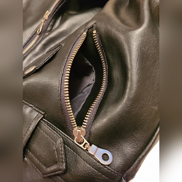 Black Childs size 7 leather coat - Picture 13 of 16